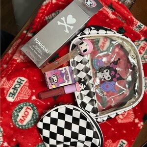 Tokidoki Black and White Checkered Clear Bag Set